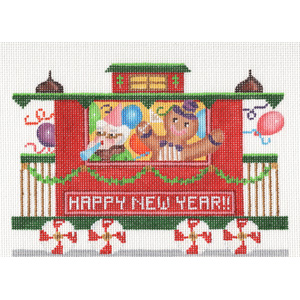 click here to view larger image of Santas Village Train - New Year Caboose (hand painted canvases)