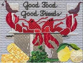 click here to view larger image of Good Food/Good Friends (hand painted canvases)