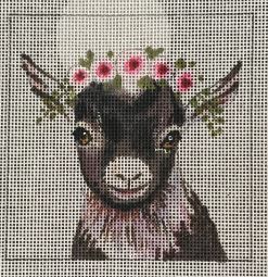 click here to view larger image of Goat w/Floral Crown (hand painted canvases)