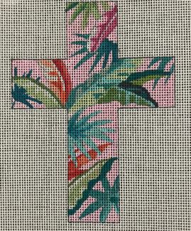 click here to view larger image of Palm Leaf Cross (hand painted canvases)