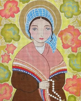 click here to view larger image of St Bernadette of Nursia (hand painted canvases)
