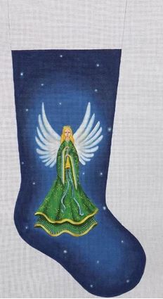 click here to view larger image of Angel Stocking (hand painted canvases)