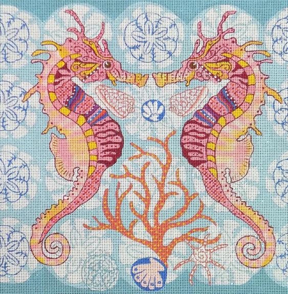 click here to view larger image of Tropical Seahorses (hand painted canvases)