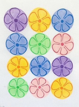 click here to view larger image of Flower Power  (hand painted canvases)