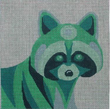 click here to view larger image of Color Block Racoon (hand painted canvases)