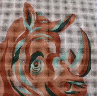 click here to view larger image of Color Block Rhino (hand painted canvases)