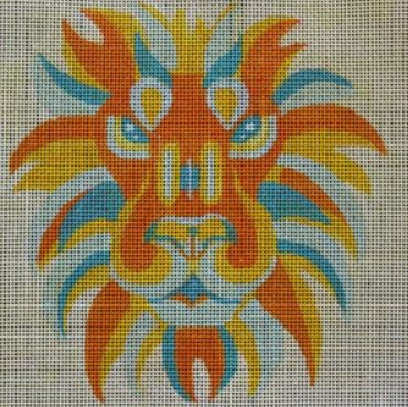click here to view larger image of Color Block Lion (hand painted canvases)