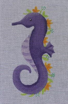 click here to view larger image of Floral Seahorse  (hand painted canvases)