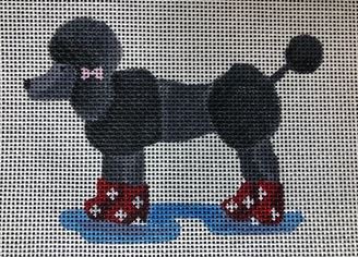 click here to view larger image of Poodle in Boots (hand painted canvases)