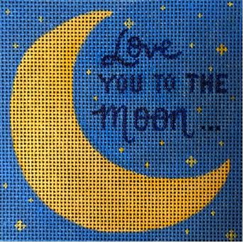 click here to view larger image of Love You to the Moon (hand painted canvases)