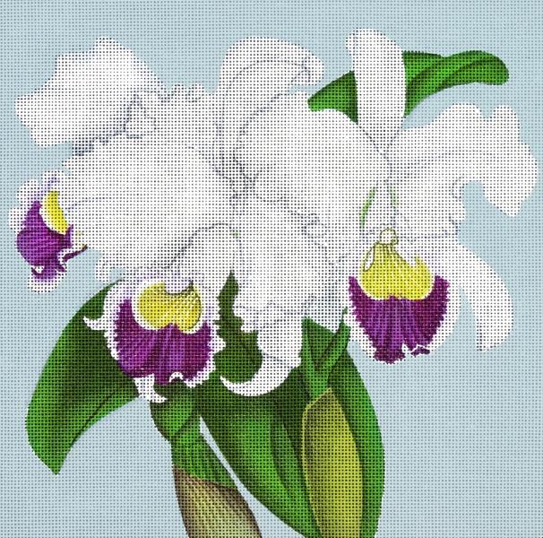 click here to view larger image of Purple and White Orchid (hand painted canvases)