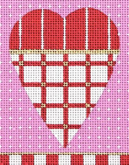 click here to view larger image of Windowpane Heart (hand painted canvases)
