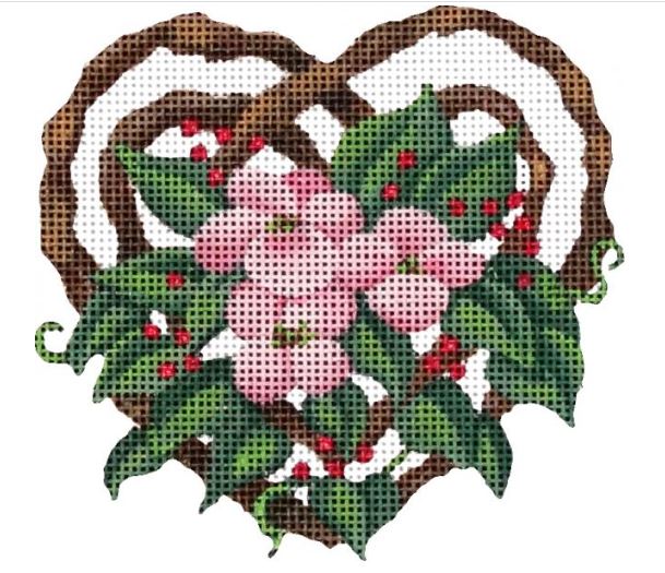 click here to view larger image of Twig Flower Heart (hand painted canvases)