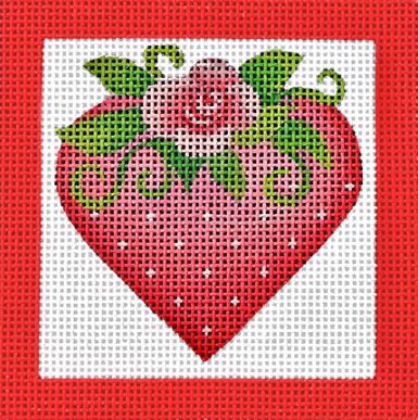 click here to view larger image of Rose Heart Square (hand painted canvases)
