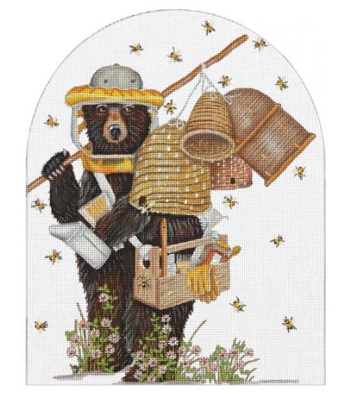click here to view larger image of Bee Keeper Bear (hand painted canvases)