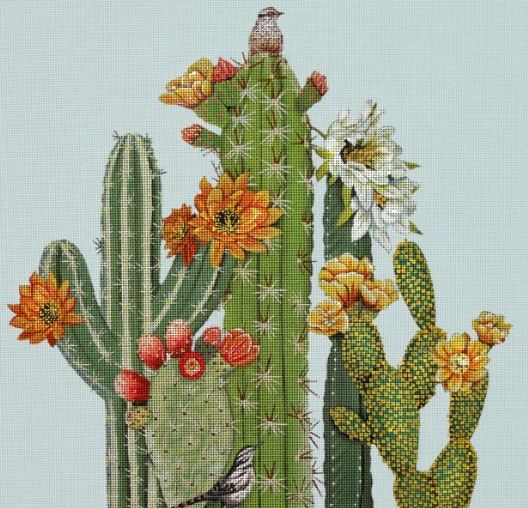 click here to view larger image of Cactus and Birds (hand painted canvases)