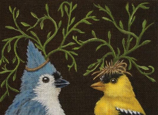 click here to view larger image of Fancy Titmouse & Friend (hand painted canvases)