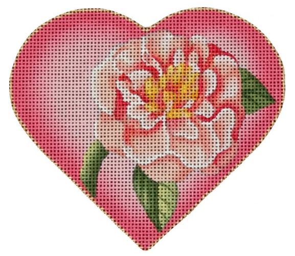click here to view larger image of Pale Pink Flower Heart (hand painted canvases)