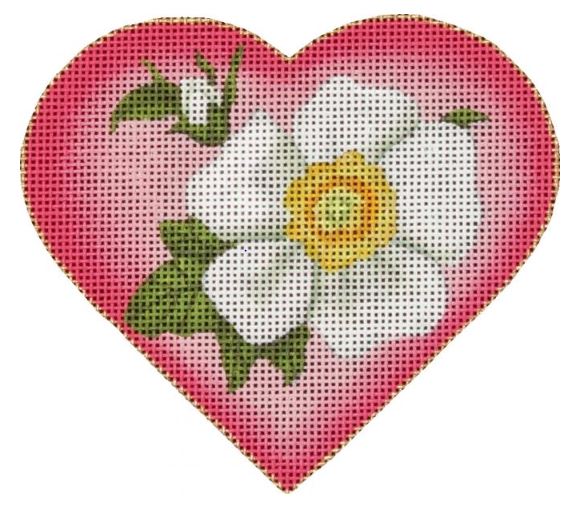 click here to view larger image of White Flower Heart (hand painted canvases)