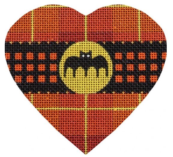 click here to view larger image of Halloween Hearts - Bat (hand painted canvases)