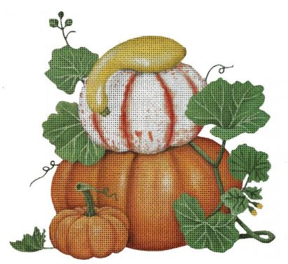 click here to view larger image of Pumpkin and Squash (hand painted canvases)
