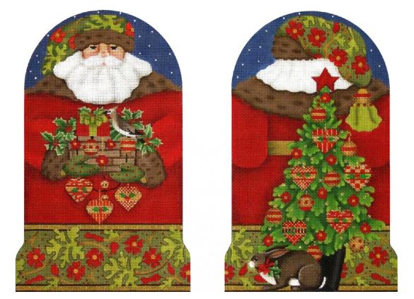 click here to view larger image of Forest Santa 2-Sided (hand painted canvases)