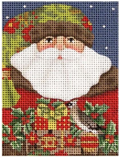 click here to view larger image of Forest Santa Ornament (hand painted canvases)