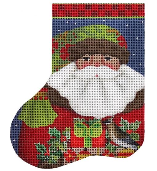 click here to view larger image of Forest Santa Mini Sock (hand painted canvases)