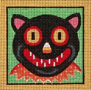 click here to view larger image of Black Cat Square (hand painted canvases)