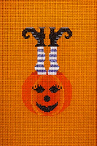 click here to view larger image of Witch Legs in Pumpkin (hand painted canvases)