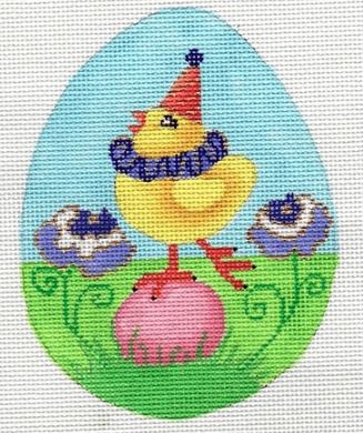 click here to view larger image of Easter Chick on Egg (hand painted canvases)