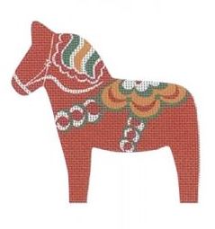 click here to view larger image of Dala Horse Orange/Red (printed canvas)