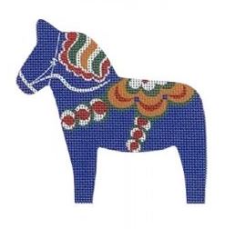 click here to view larger image of Dala Horse Blue (printed canvas)
