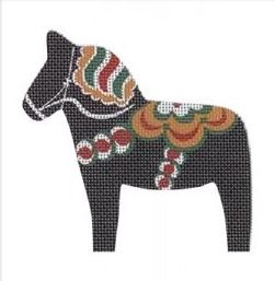 click here to view larger image of Dala Horse Black (printed canvas)