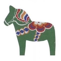click here to view larger image of Dala Horse Green (printed canvas)