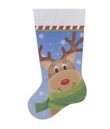 click here to view larger image of Wrapped Up Reindeer Stocking (printed canvas)