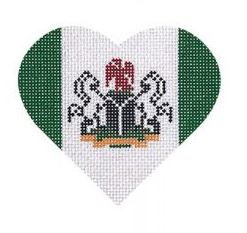 click here to view larger image of Nigerian Flag Heart (hand painted canvases)