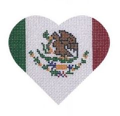 click here to view larger image of Mexican Flag Heart (hand painted canvases)