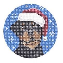 click here to view larger image of Rottweiler Santa Dog (hand painted canvases)