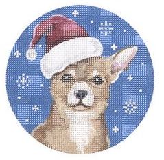 click here to view larger image of Chihuahua Santa Dog (hand painted canvases)
