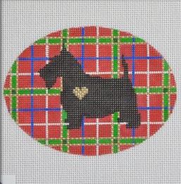 click here to view larger image of Plaid Silhouette Scotty (hand painted canvases)