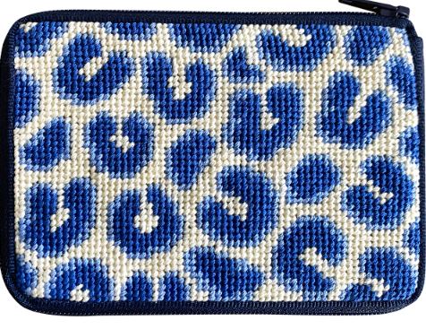 click here to view larger image of Navy Leopard - Stitch and Zip   (needlepoint kits)