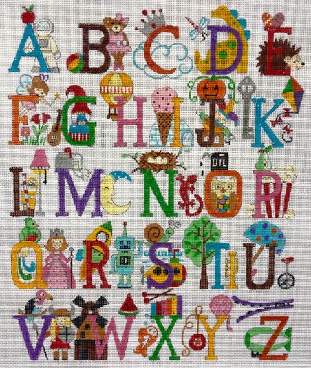 click here to view larger image of Upper Case Alphabet (hand painted canvases)