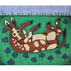 click here to view larger image of Spotted Donkey Rolling Over (hand painted canvases)