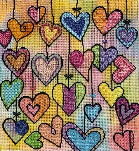 click here to view larger image of Heart Strings (hand painted canvases)