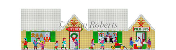 click here to view larger image of Santa Village - Kitchen (hand painted canvases)