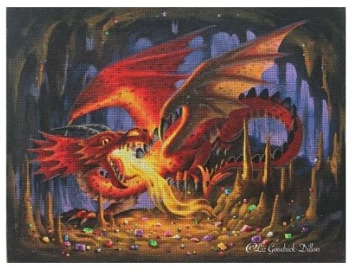 click here to view larger image of Red Dragon of Jewel Cave (hand painted canvases)