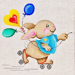 click here to view larger image of Bunny on Skates (hand painted canvases)