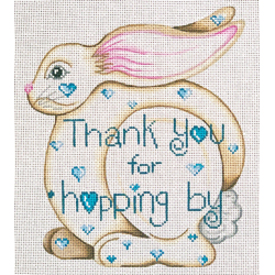 click here to view larger image of Bunny - Thank You for Hopping By (hand painted canvases)