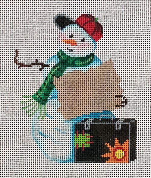 click here to view larger image of Hitch Hiking Snowman (hand painted canvases)